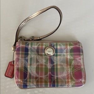 Coach sequin accent wristlet